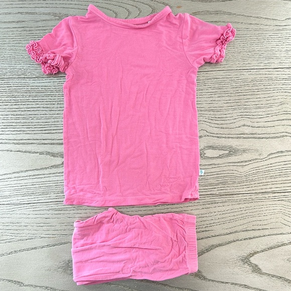 Posh Peanut Pink Lemonade Ruffled PJ Set 3T - Picture 1 of 2